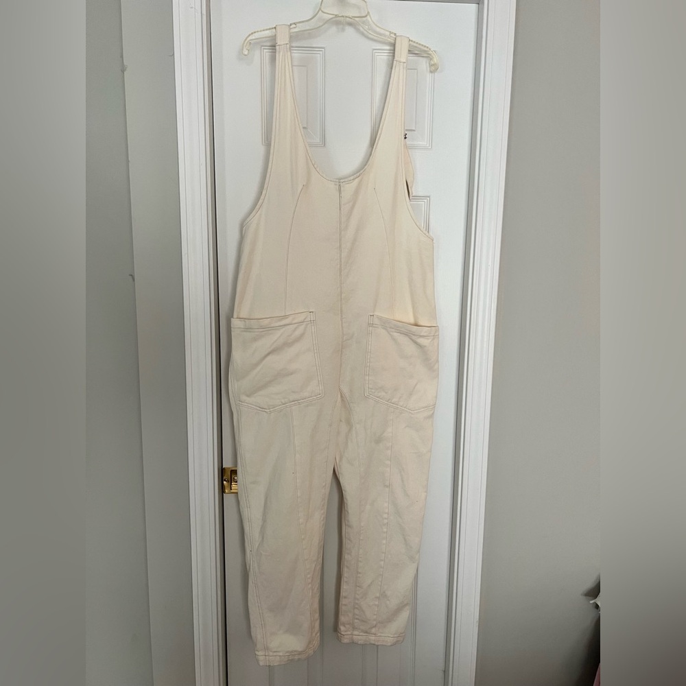 Wishlist Oversized Cream Denim Jumpsuit with Pockets - Picture 3 of 5